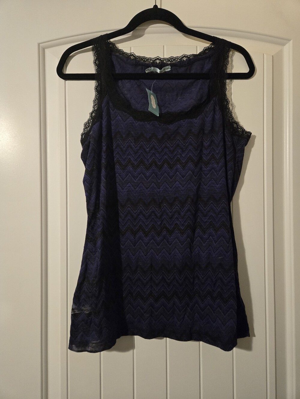 Maurices Purple Chevron Lace-Trim Tank